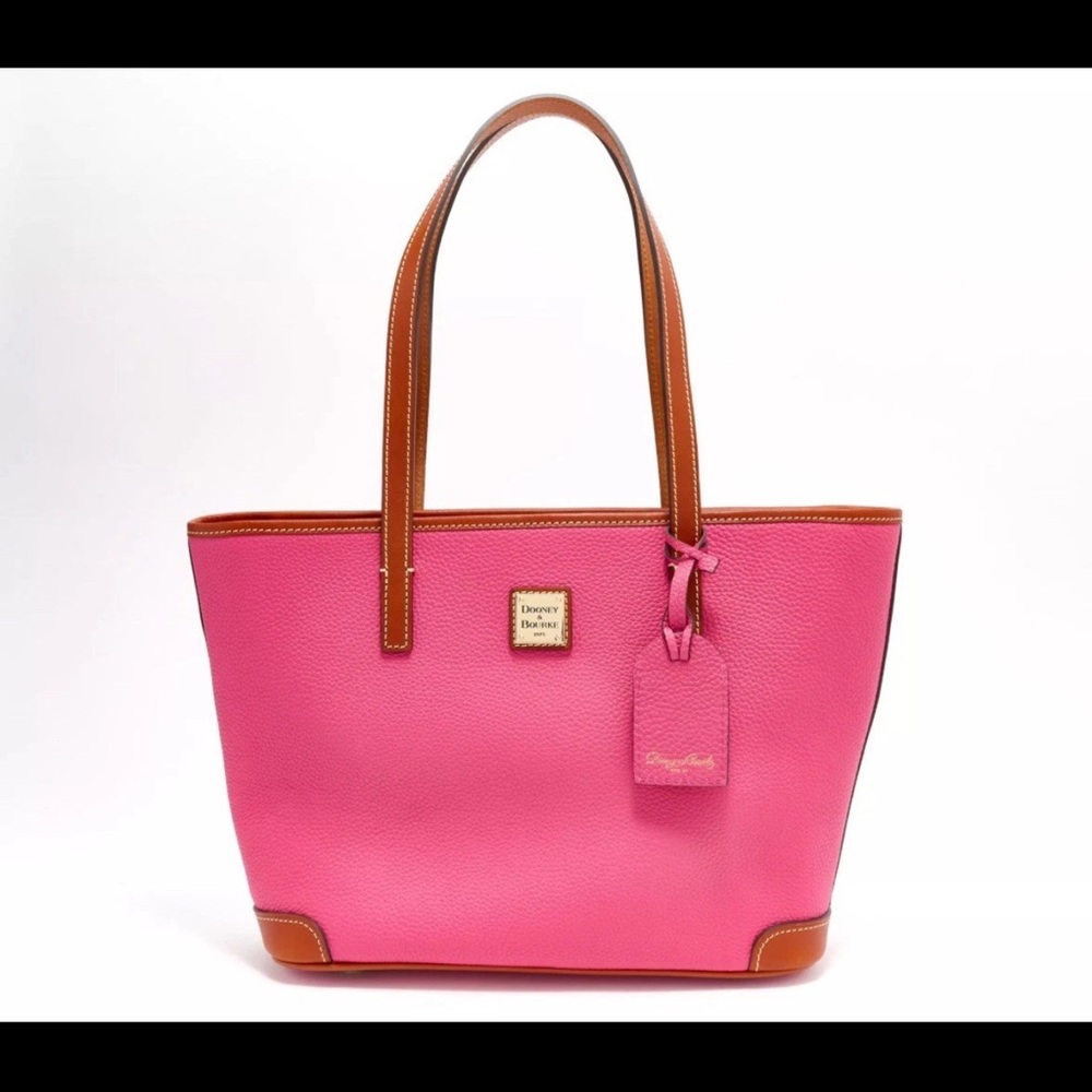 Dooney & Bourke Charleston Pink Grain Leather Shoulder Bag Tote Bag